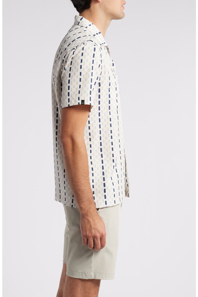 Dean Broken Stripe Camp Shirt, Alternate, color, TAN
