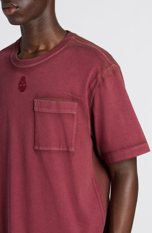 Alexander Mcqueen Skull Embroidered Pocket T-shirt In Rust/bordeaux