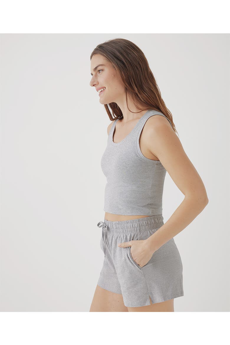Organic Cotton Cool Stretch Fitted Lounge Tank, Alternate, color, Heather Grey