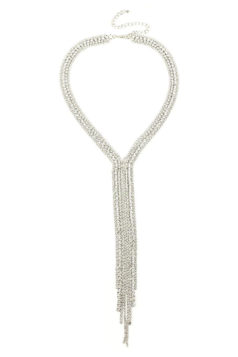 Cindy Long Fringe Necklace, Main, color, SILVER