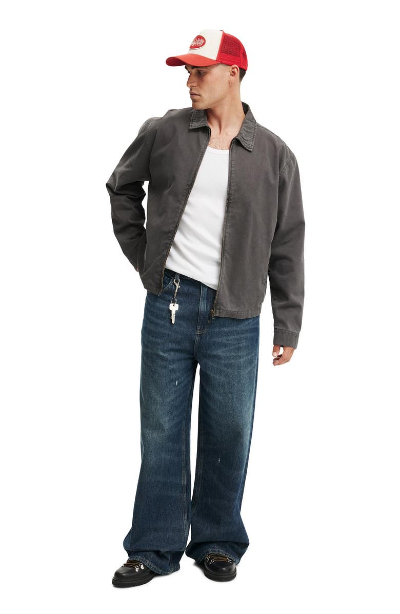 Cotton On Men's Cropped Harrington Jacket, Alternate, color, Washed Charcoal