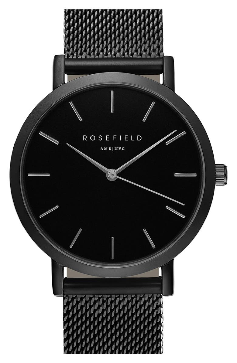 ROSEFIELD Mercer Mesh Strap Watch, 38mm, Main, color, 