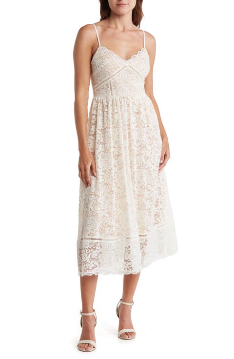 Crochet Stretch Lace Midi Dress