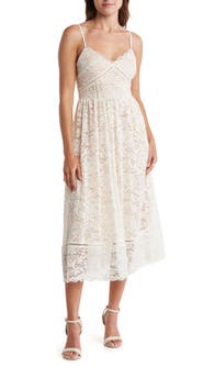 NSR Crochet Stretch Lace Midi Dress