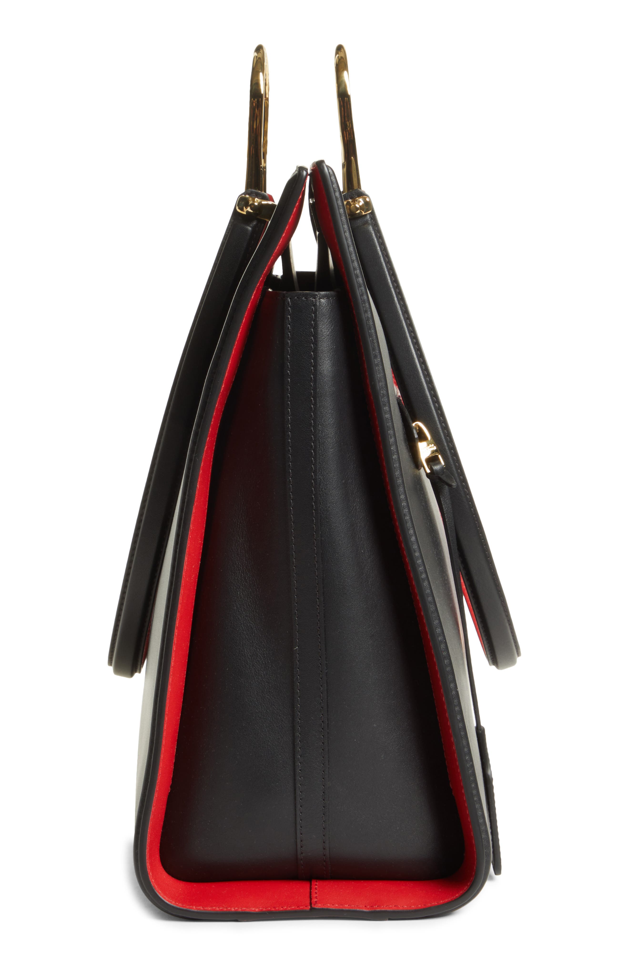 Alexander McQueen The Tall Story Leather Tote, Alternate, color, BLACK ROSE