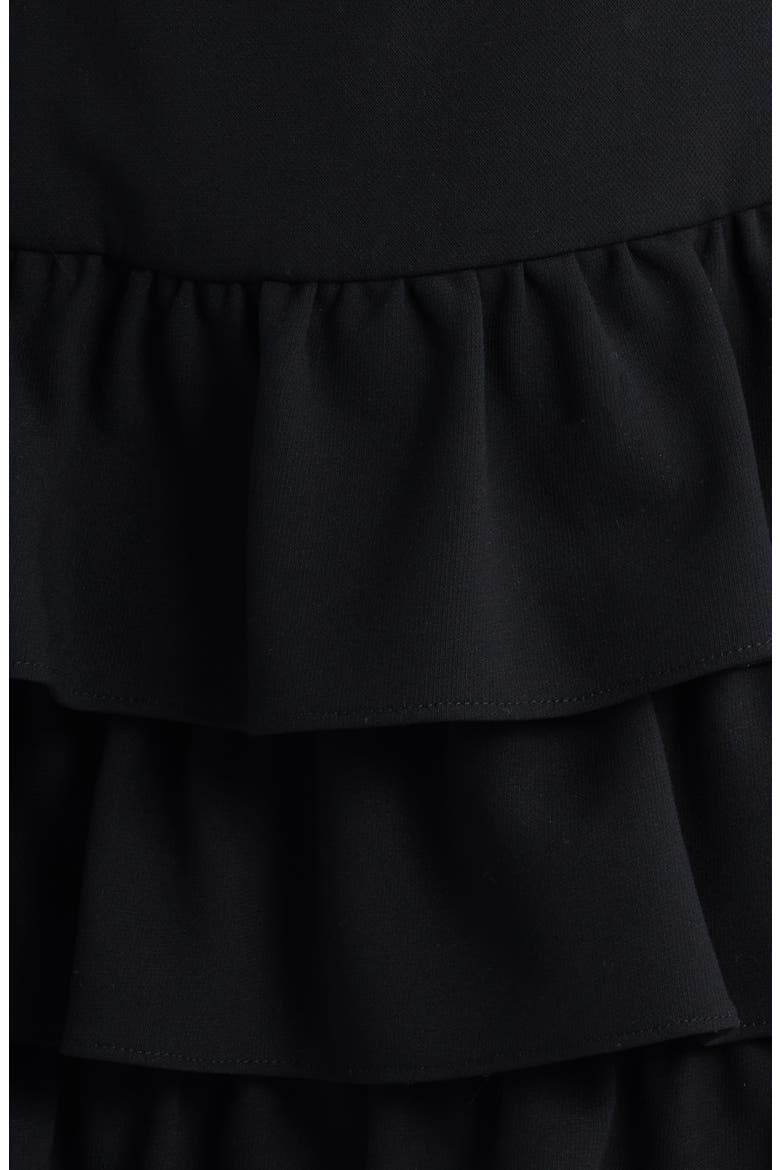 Whisper Tiered Ruffle Minidress, Alternate, color, BLACK