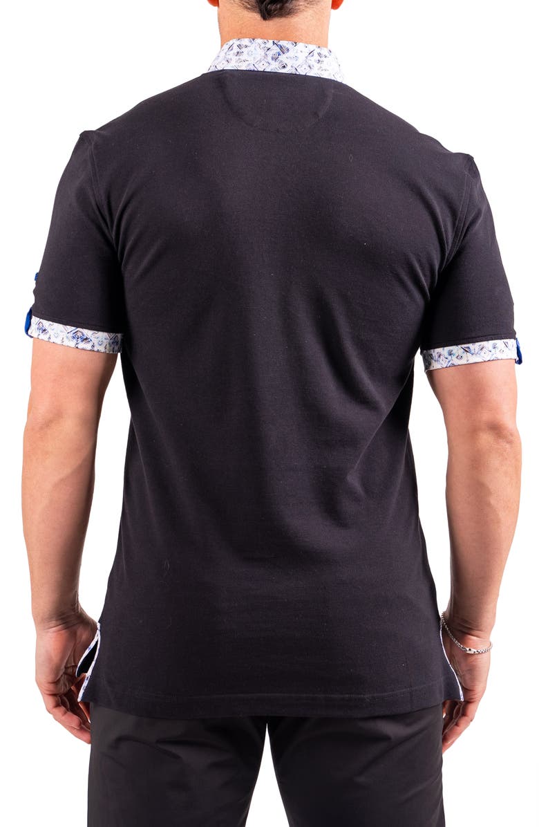 Maceoo Collarsolidjade Black Button-Down Polo, Alternate, color,