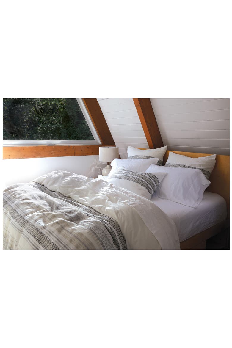 Coast Organic Cotton Sham, Alternate, color, SOFT WHITE W/DEEP GRAPHITE