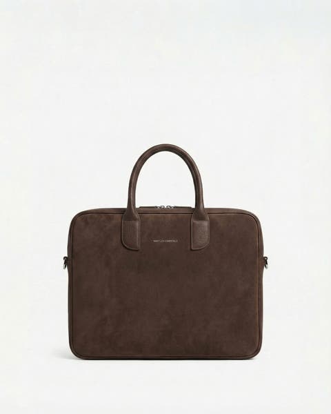 Lesage Suede Leather Computer Bag