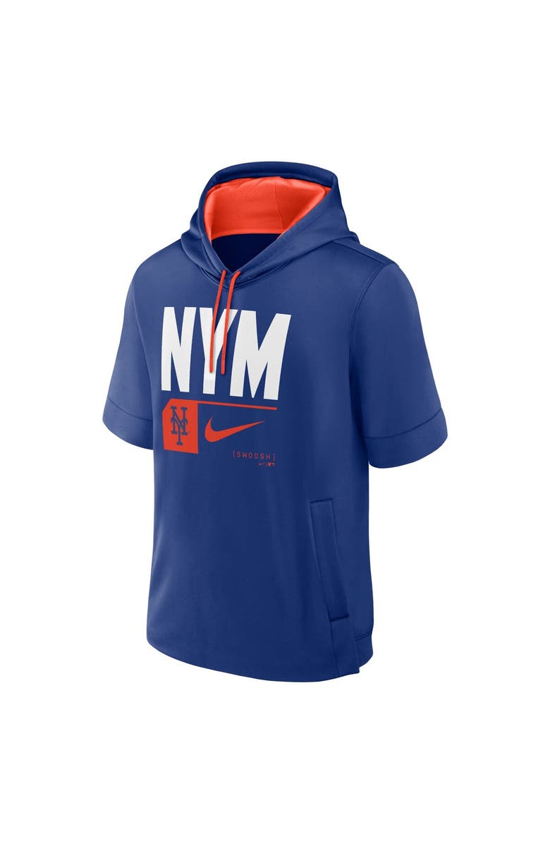 Nike Men's Nike Royal New York Mets Tri Code Lockup Short Sleeve Pullover Hoodie, Alternate, color, Royal