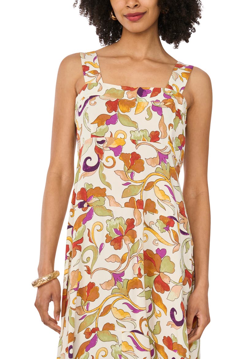 Print Sleeveless Tiered Maxi Dress, Alternate, color, APPLE RED