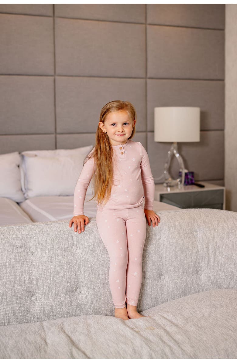 Pouf Girls Snowflake PJ, Alternate, color, Pink