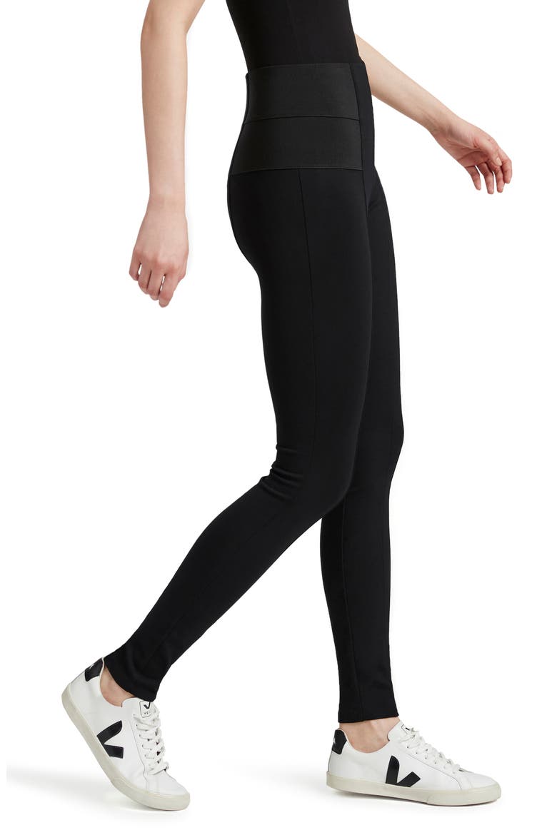 Gywn High Waist Ponte Knit Leggings, Alternate, color, BLACK