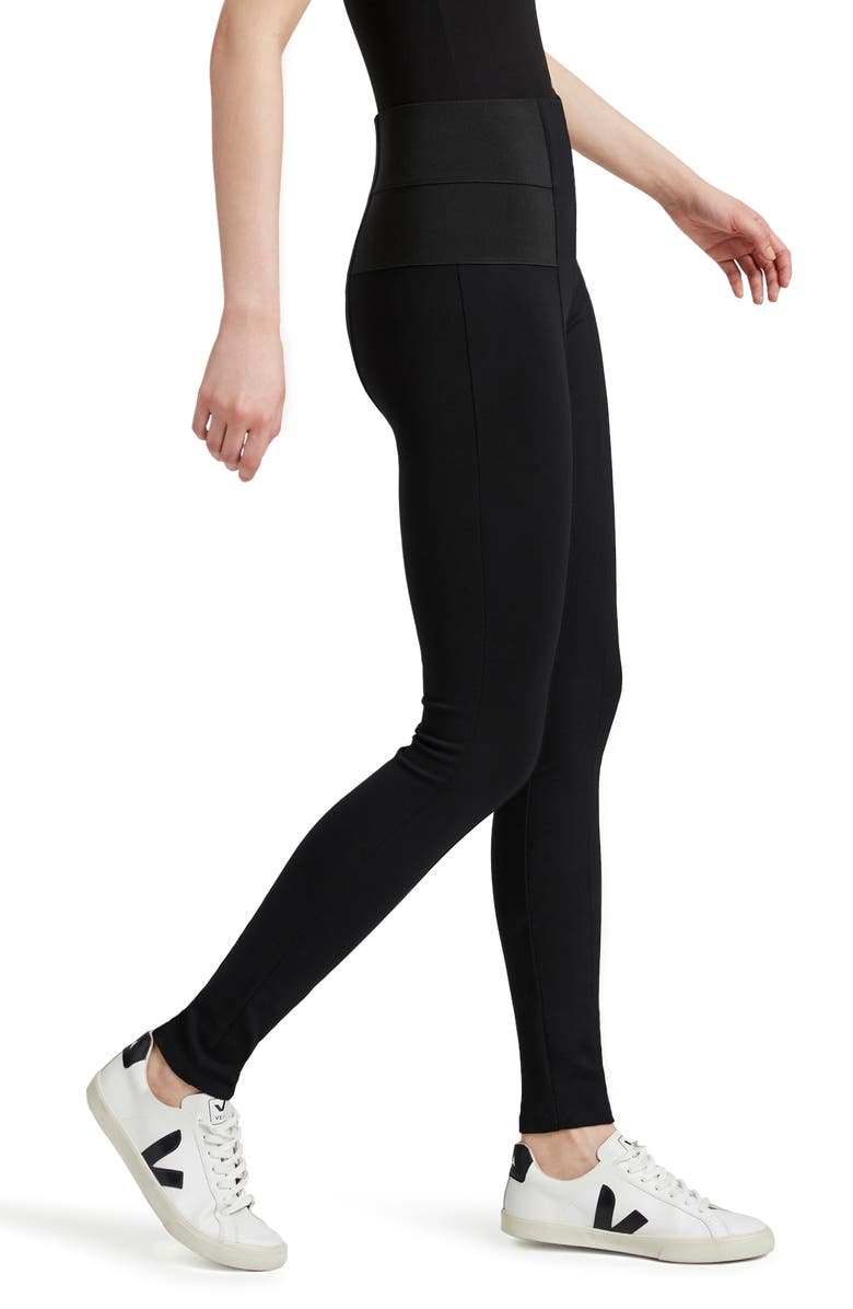 Marcella Gywn High Waist Ponte Knit Leggings, Alternate, color, Black