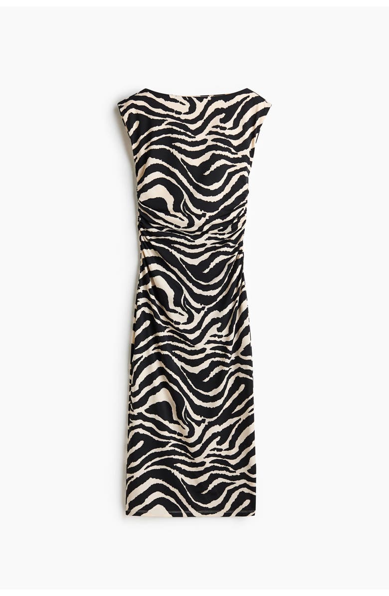 H&M Cap-sleeved dress, Alternate, color, Cream/Zebra Print