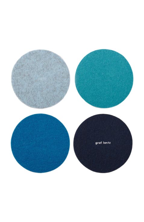 Bierfilzl Merino Wool Round Coaster Solid 4 Pack