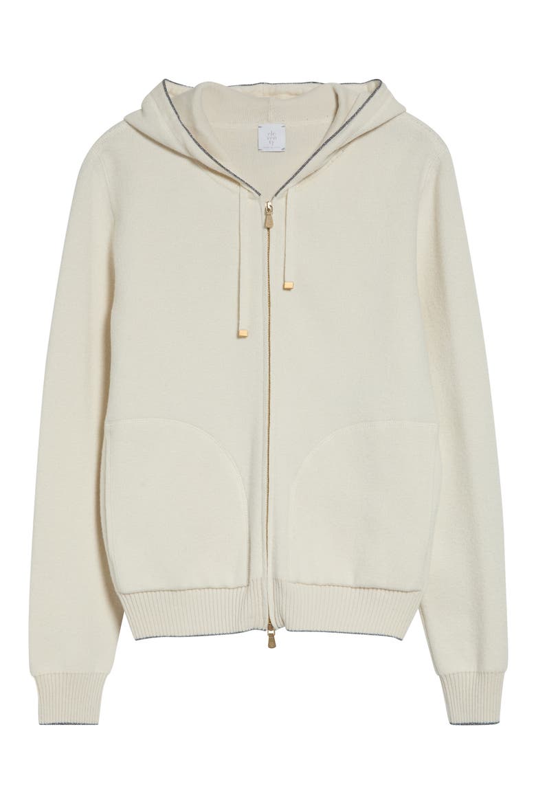 Full Zip Hoodie with Metallic Trim, Main, color, 75 PEARL GRAY