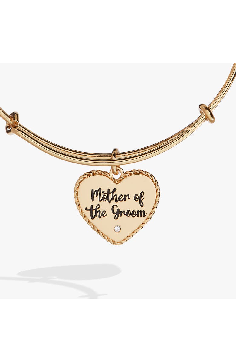 Alex and Ani Mother of the Groom Heart Bangle, Alternate, color, Gold