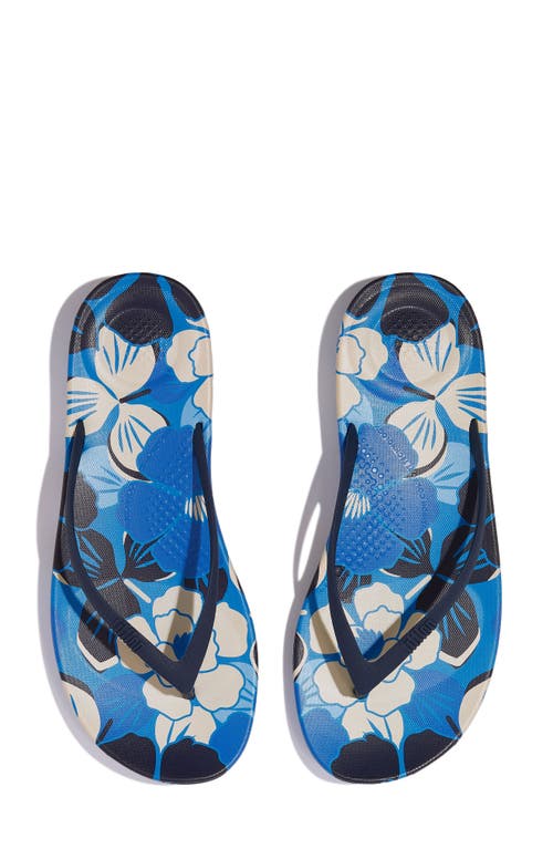 Fitflop Iqushion™ Flowerz Flip Flop In Bondi Blue Mix