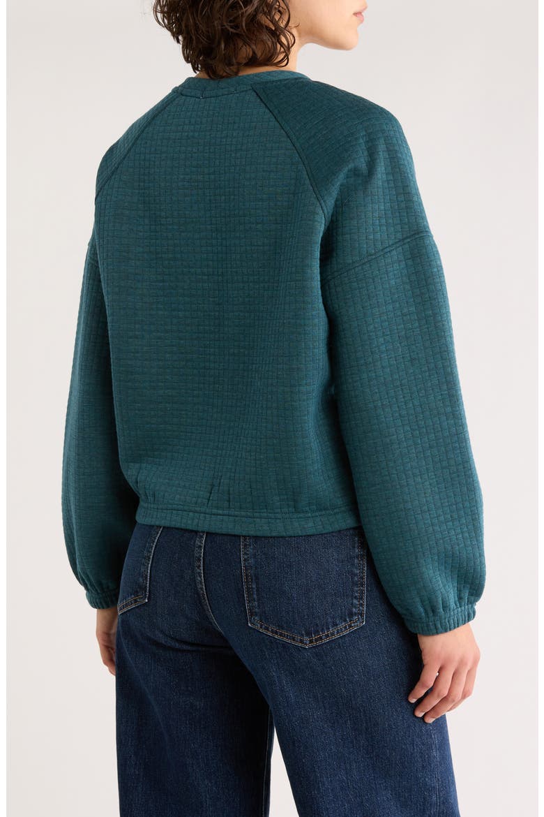 Corbet Quilted Crewneck Sweatshirt, Alternate, color, DARK TEAL HEATHER