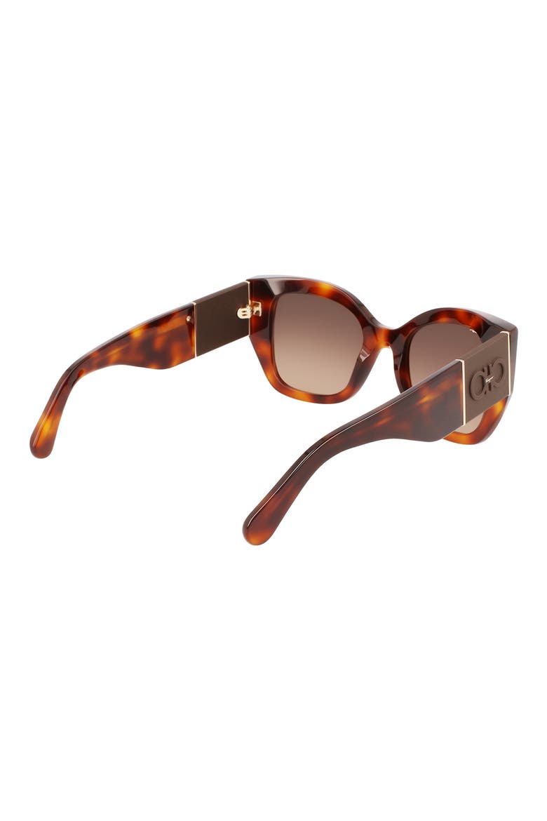 Gancini 51mm Gradient Modified Rectangular Sunglasses, Alternate, color, CLASSIC TORTOISE