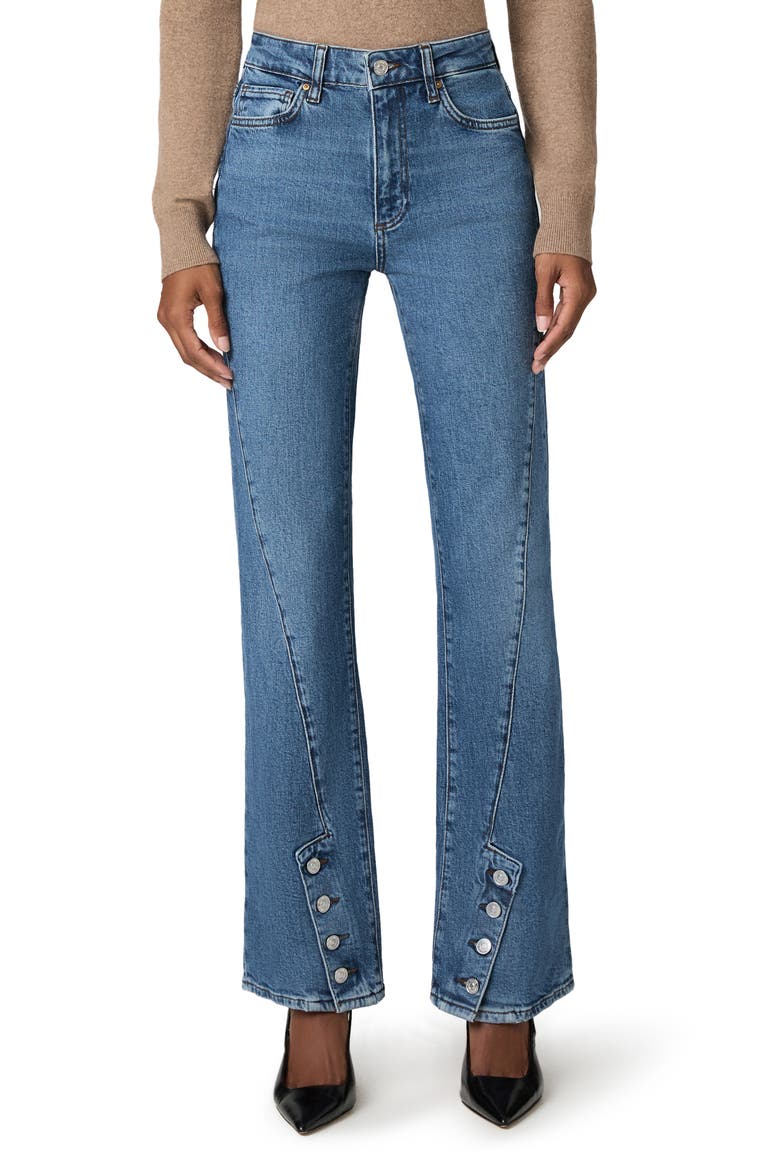 Stevie Twisted Seam Button High Waist Bootcut Jeans, Main, color, OPULENCE