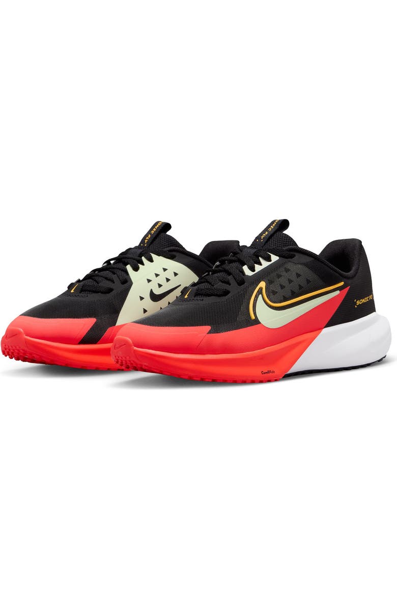 Nike Kids' Sonic Fly Running Shoe, Main, color, Black/ Volt Tint/ Laser Orange