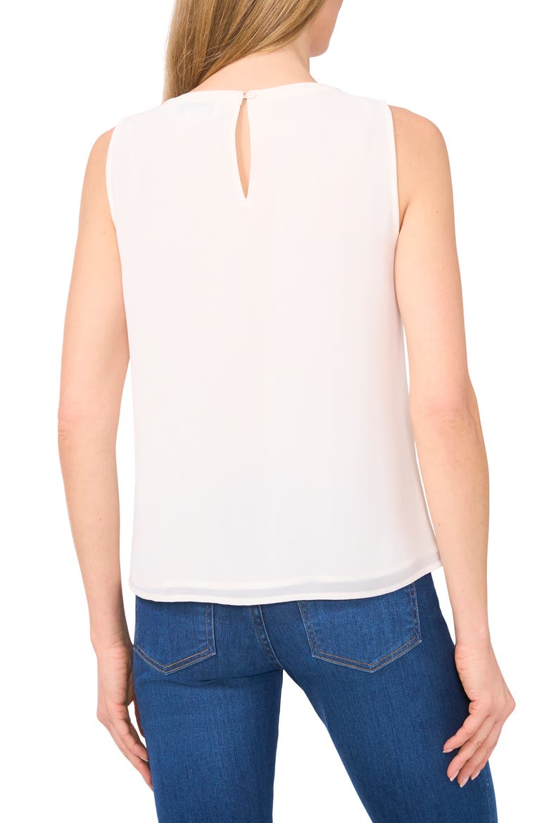 Scalloped Pintuck Pleat Sleeveless Crepe Top, Alternate, color, NEW IVORY