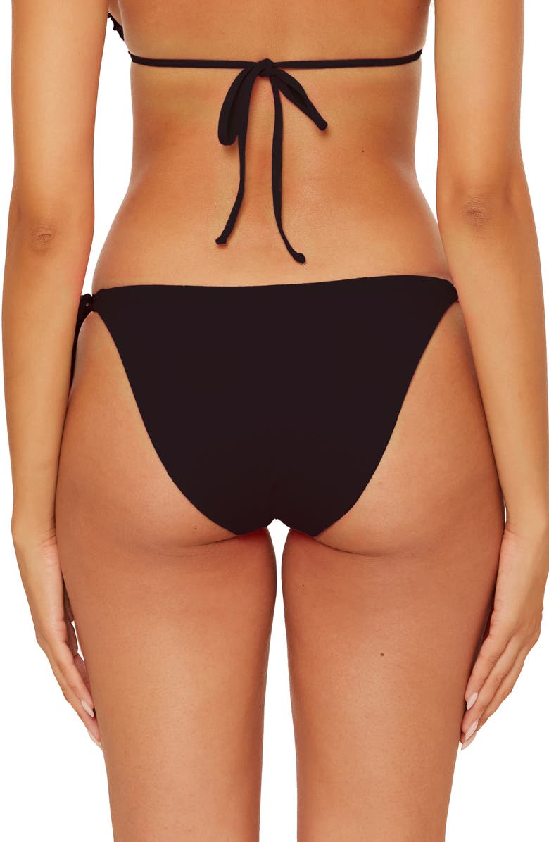 Becca Frills Side Tie Bikini Bottoms, Alternate, color, Black