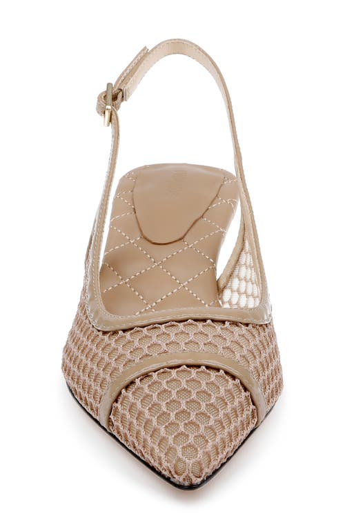 L Agence L'agence Graland Pointed Toe Slingback Pump In Cappuccino Mesh