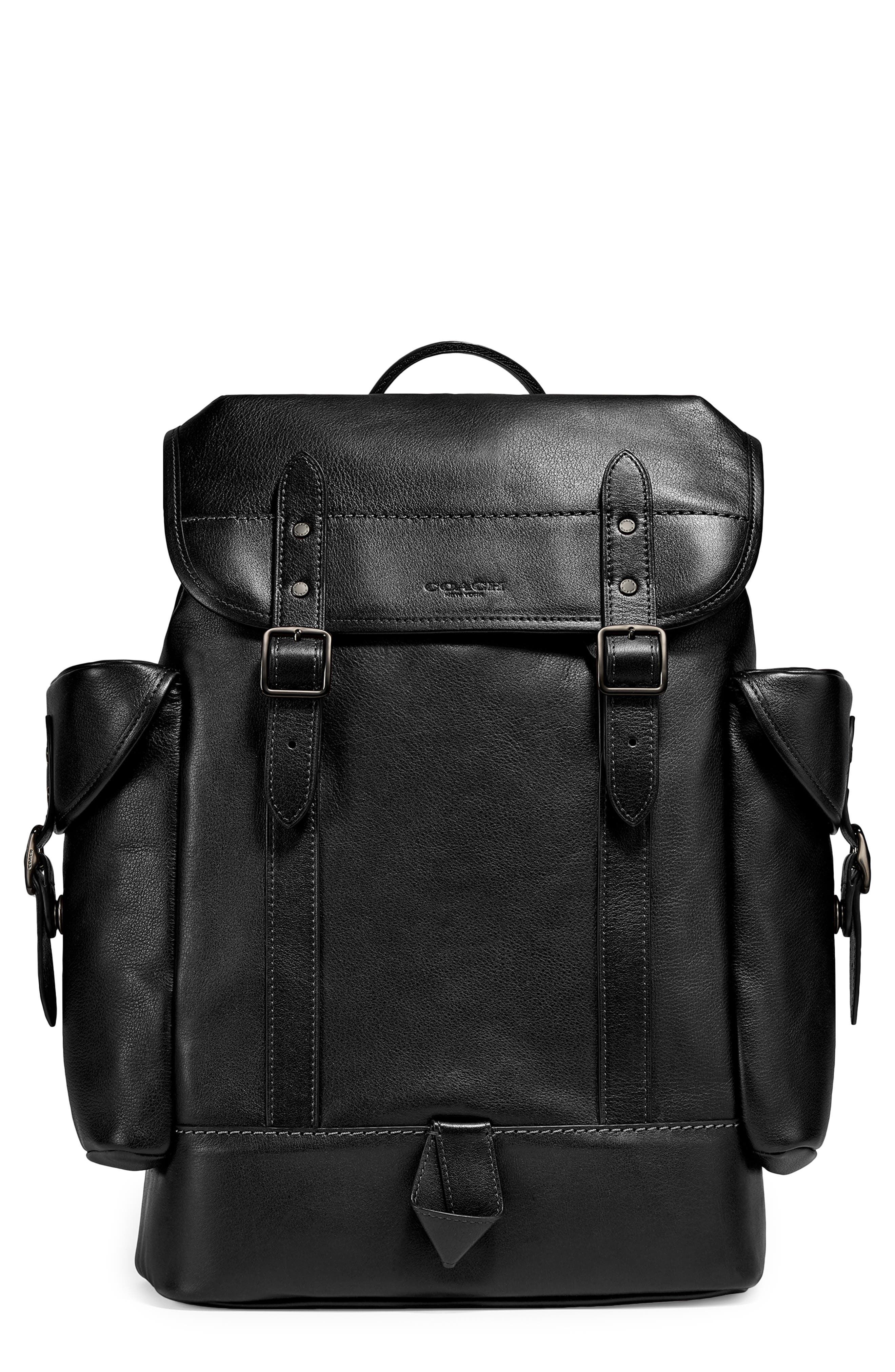 COACH Hitch Sport Calf Leather Backpack, Main, color, 