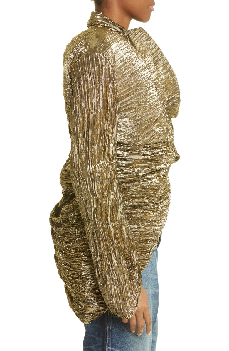 Junya Watanabe Crinkled Metallic Taffeta Jacket, Alternate, color,