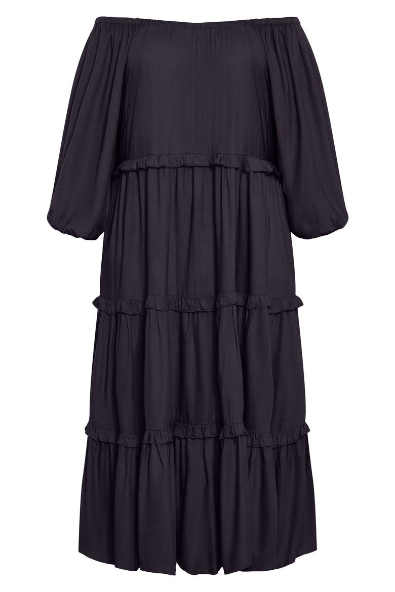 Ophelia Ruffle Tiered Dress, Alternate, color, NAVY