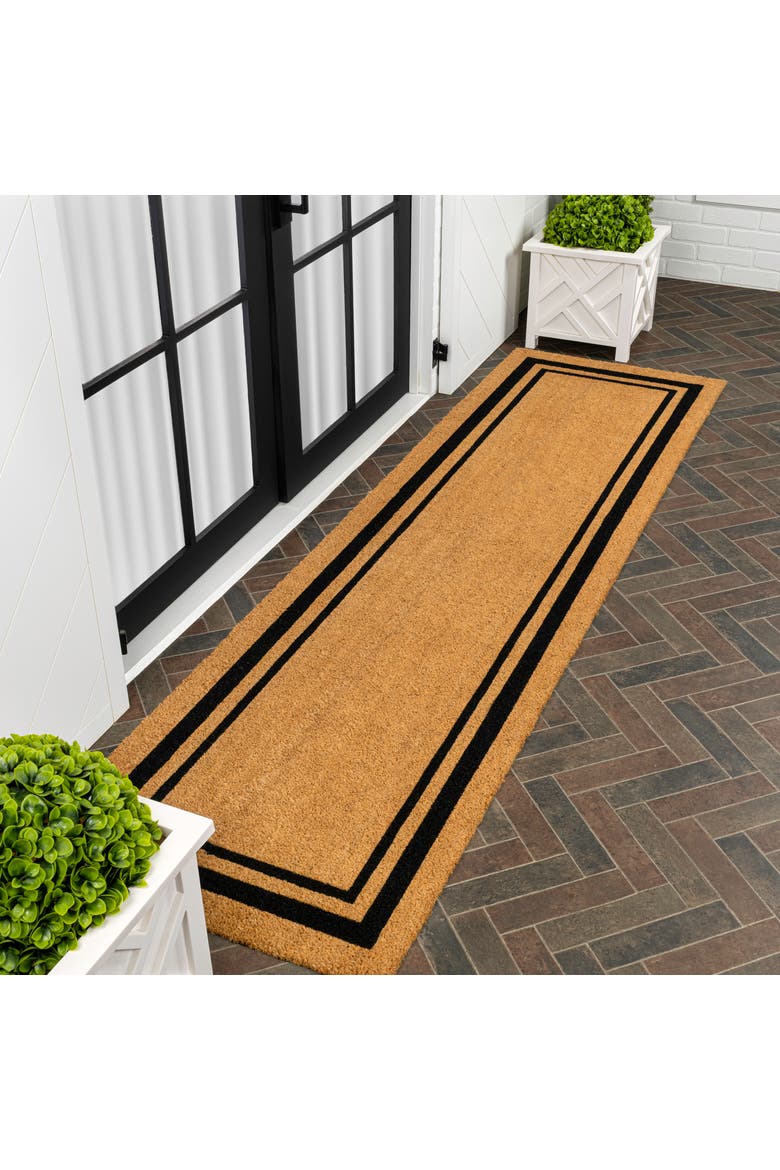 Peater Classic Casual Commerical Natural Coir Mat Indoor/Outdoor, Alternate, color, Natural Black Border