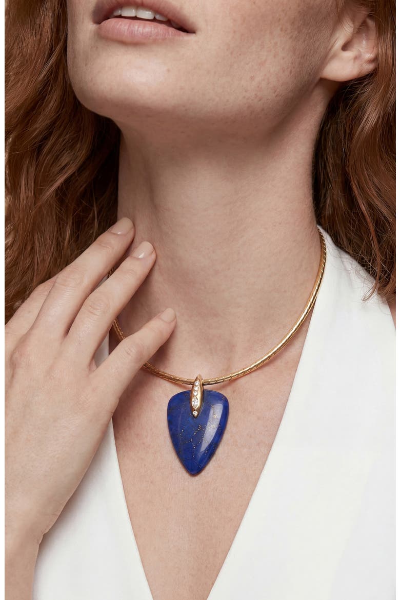Solstice Pendant Choker, Alternate, color, LAPIS