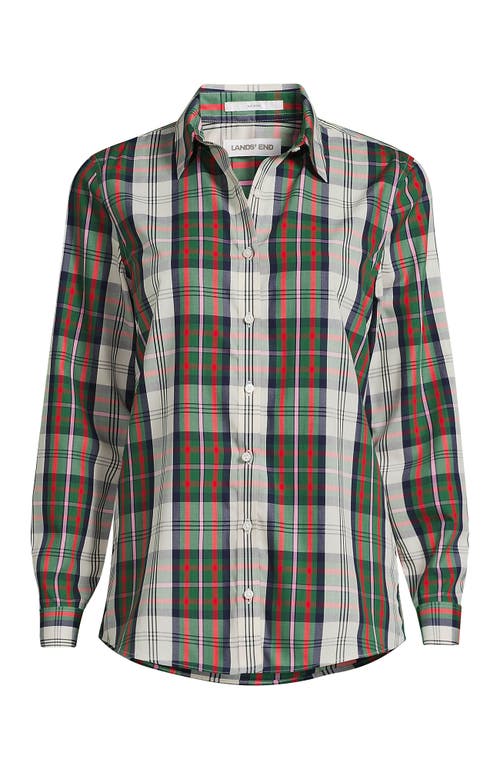 Lands' End No Iron Supima Cotton Long Sleeve Shirt In Gray