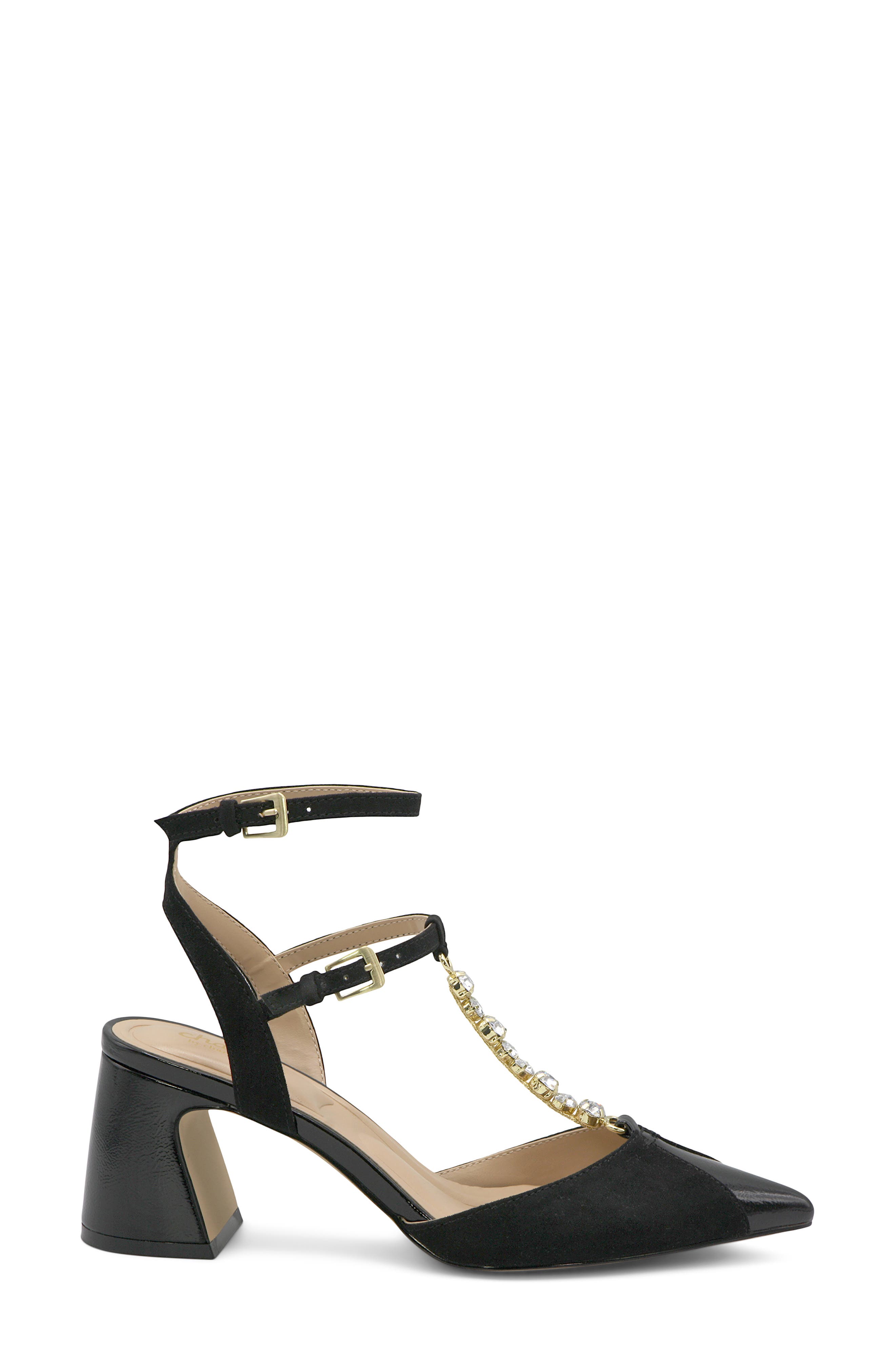 Charles by Charles David Aki Crystal T-Strap Pump, Alternate, color, Black