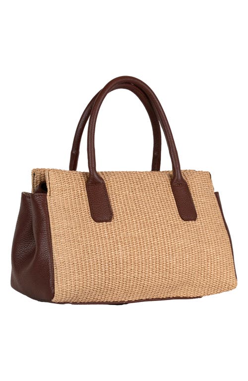 Persaman New York Lyra Straw Tote Bag In Brown