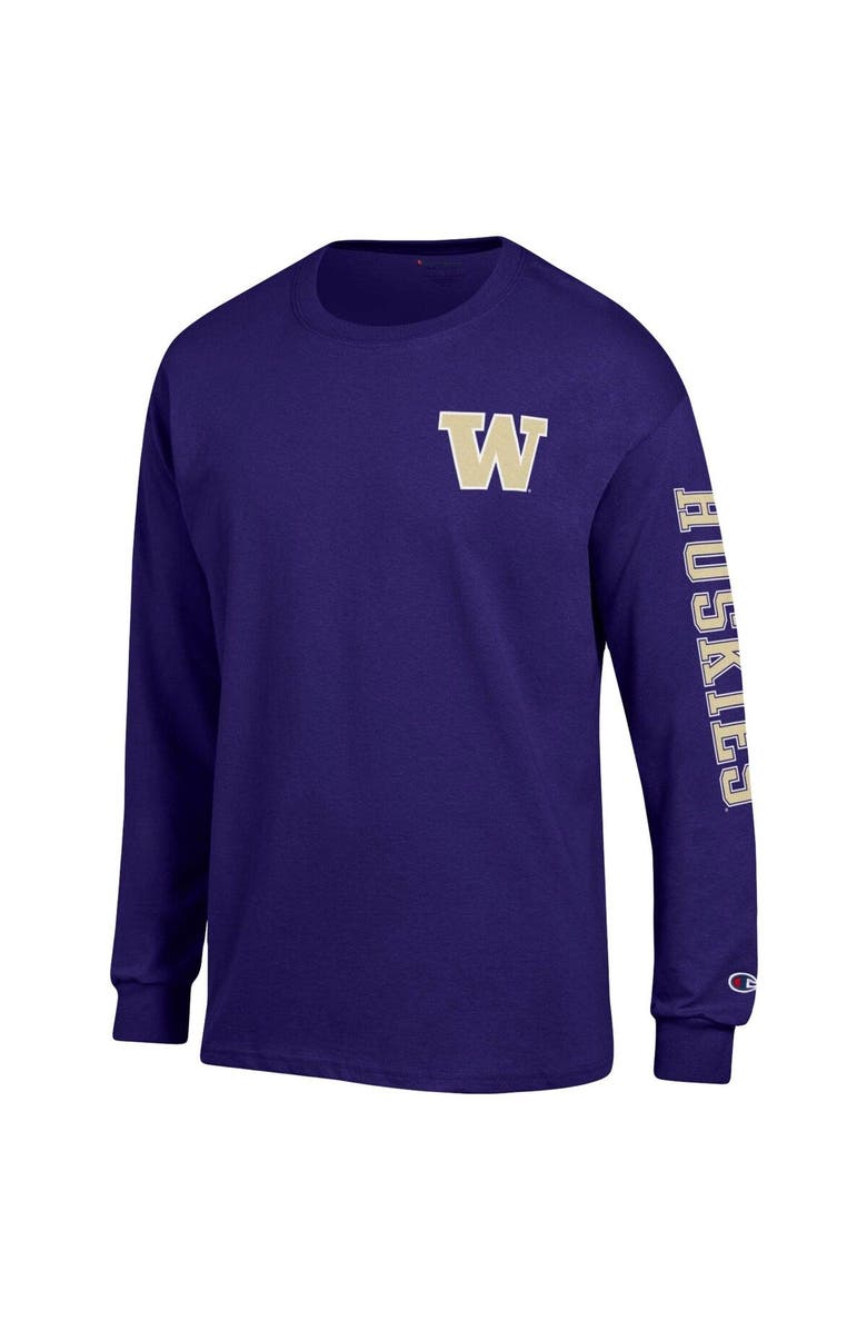 Champion Men's Champion Purple Washington Huskies Team Stack Long Sleeve T-Shirt, Alternate, color, Purple