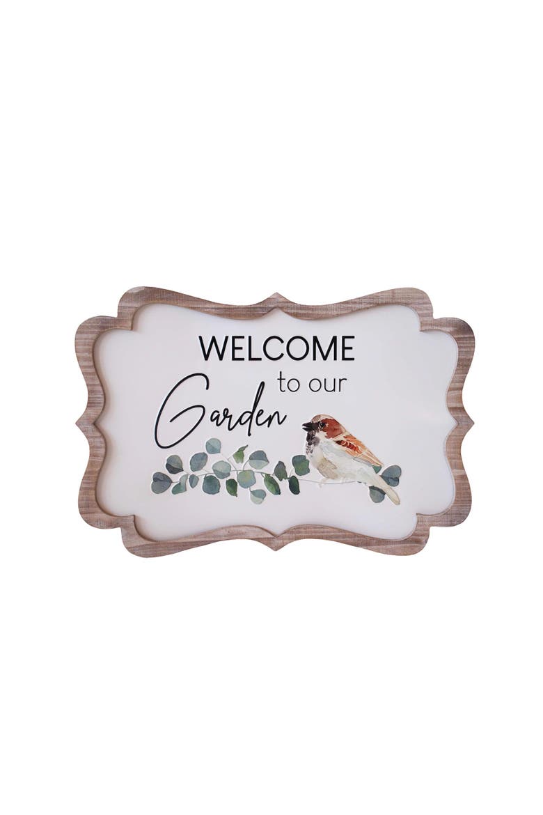 Welcome to the Garden Wall Sign, Main, color, White
