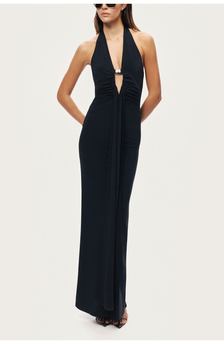 Nocturne Halter Neck Cut-Out Maxi Dress, Alternate, color, Black