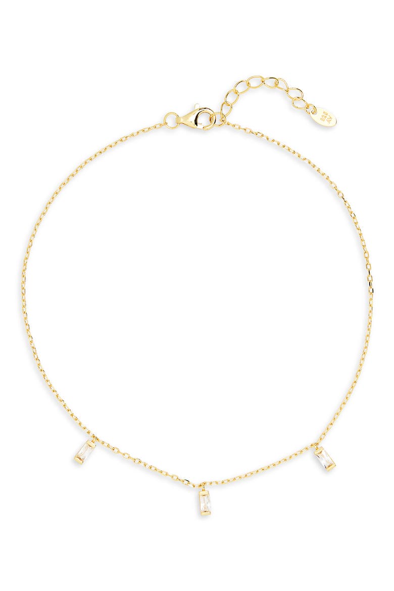 Baguette Drop Station Anklet, Alternate, color, GOLD