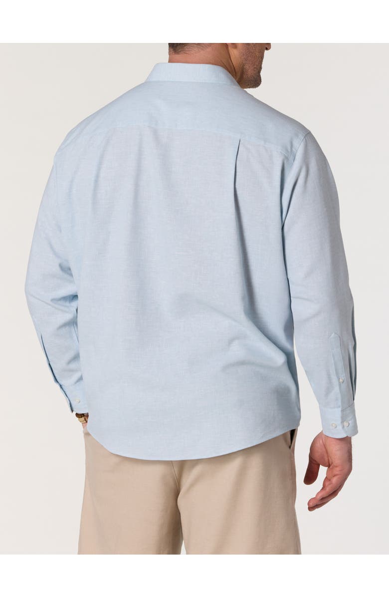 Oak Hill by DXL Big & Tall Linen-Blend Tech Sport Shirt, Alternate, color, Forget Me Not