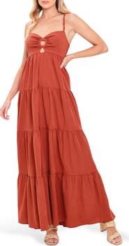 FLYING TOMATO Keyhole Maxi Dress