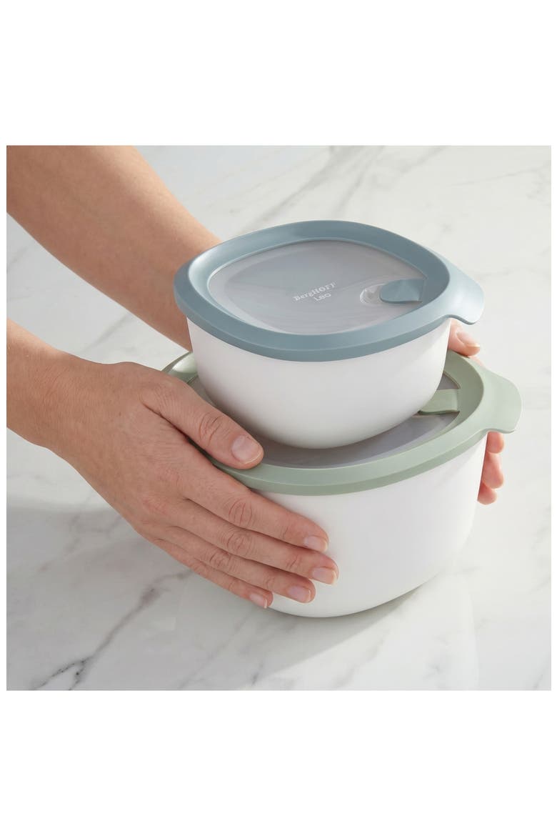 Leo Set of 2 Food Storage Containers, Alternate, color, BLUE/ GREEN