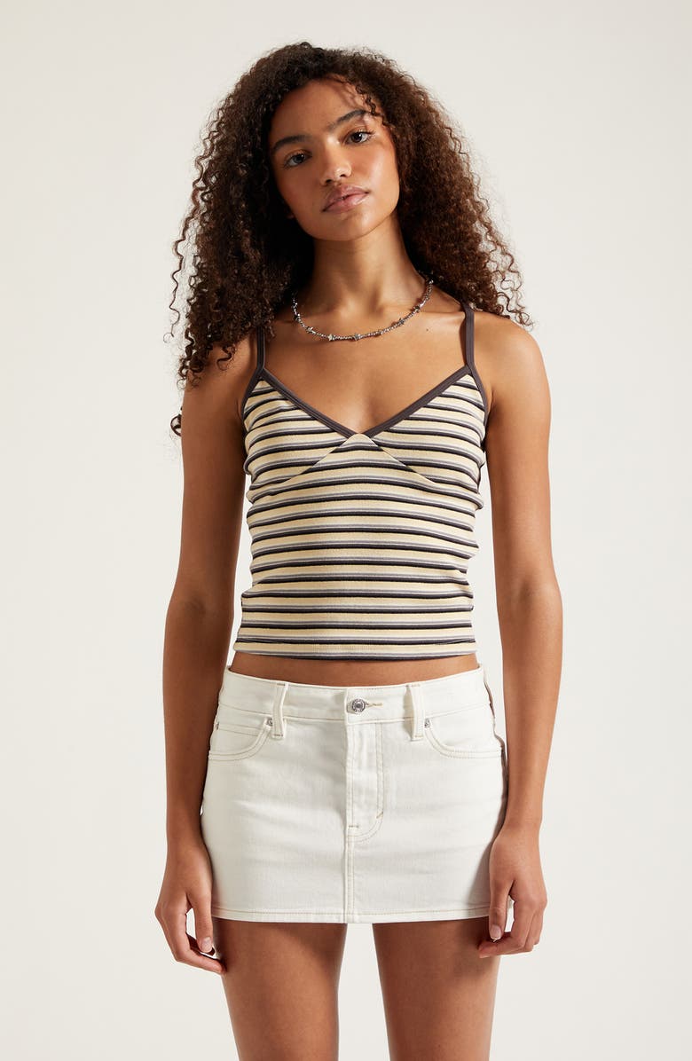 PacSun Piper Mid Rise Denim Miniskirt, Alternate, color, White