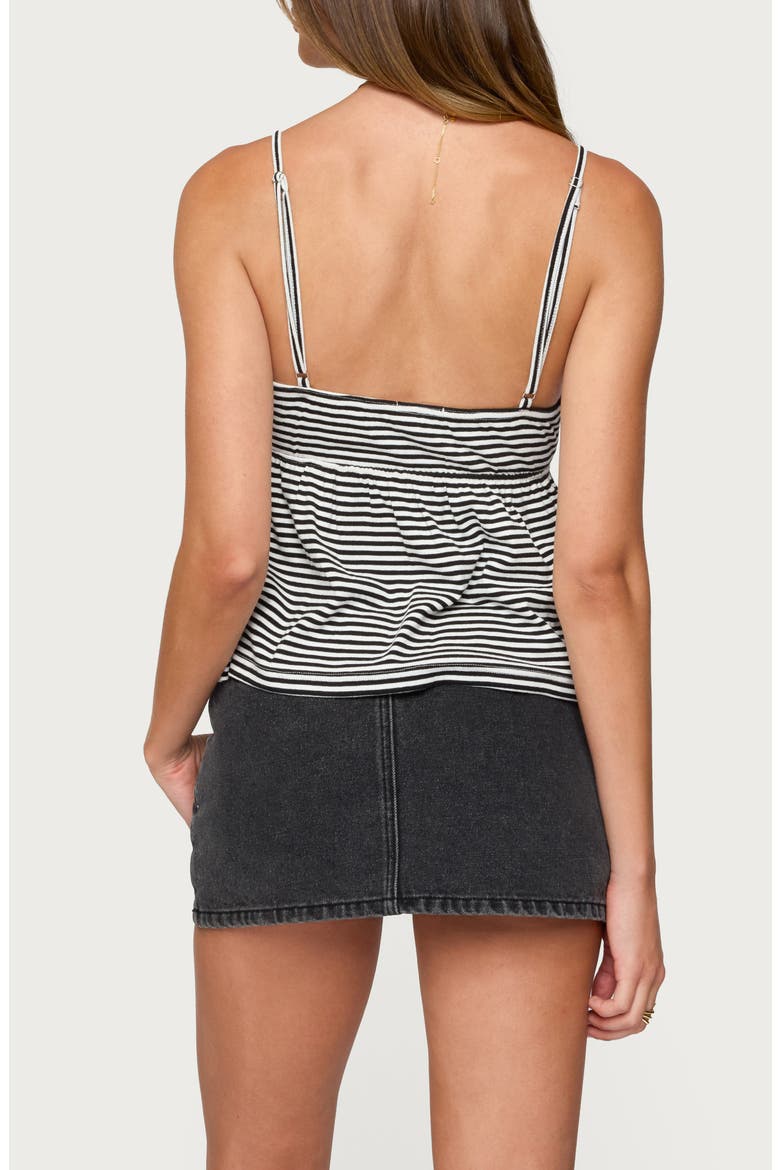 Orietta Stripe Babydoll Camisole, Alternate, color, BLACK