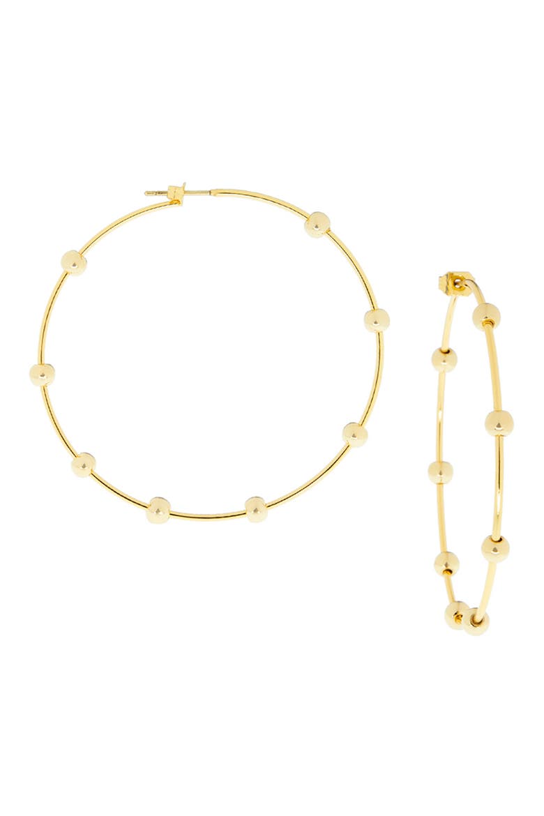 Ball Hoop Earrings, Main, color, GOLD
