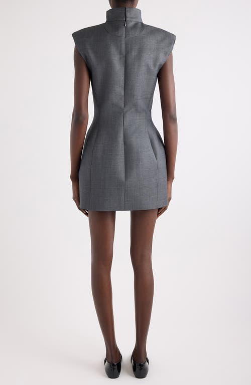 Givenchy Raw Edge Wool Sheath Dress In Gray