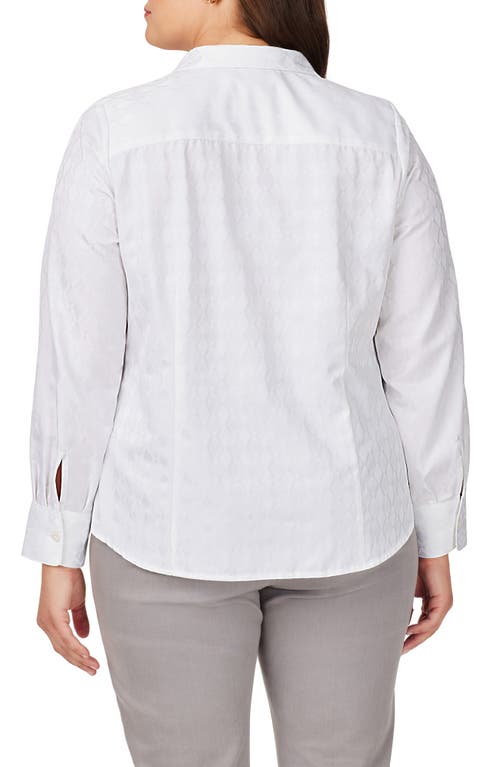 Foxcroft Monica Long Sleeve Button-up Blouse In White